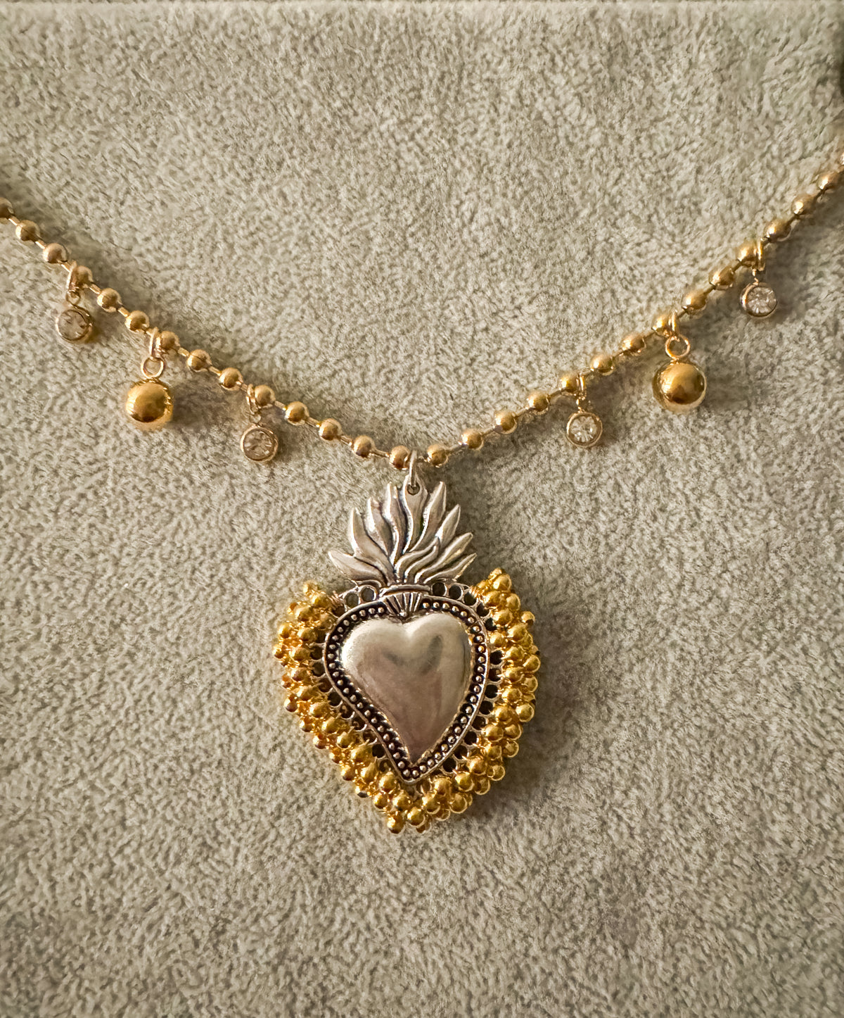 Gold Beaded Sacred Heart