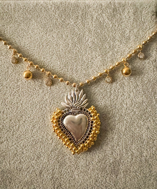 Gold Beaded Sacred Heart